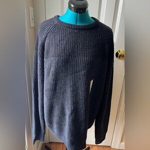 Dunnes Navy Ribbed Knit Crew Sweater